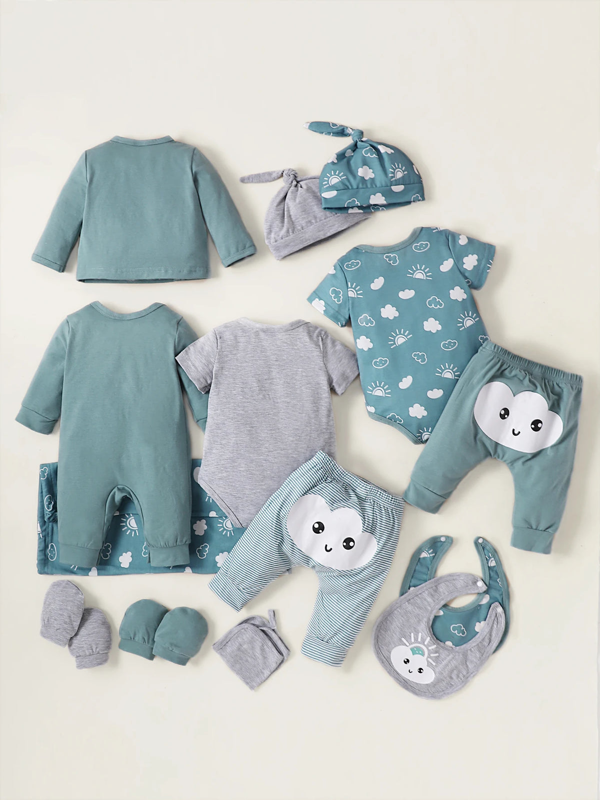 Kit Enxoval Bebê Menino - Conjunto Saída de Maternidade 14 Peças